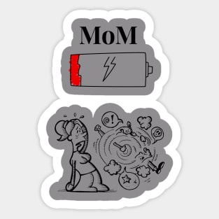 Womens Mom Battery Low Sticker